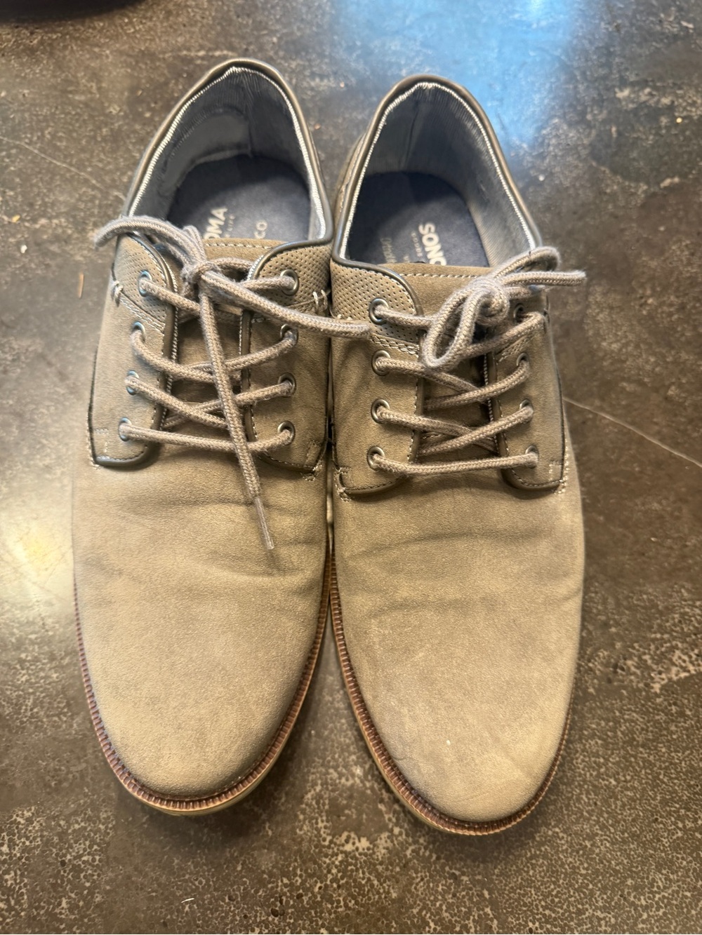 Sonoma Casual Lace-Up Men's Dress Shoe in Gray Ortholite eco